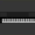 Black Electronic Keyboard With White Keys And Metal Stand For Home Living Use