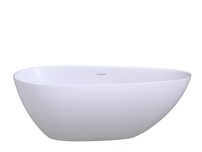 White Freestanding Oval Shaped Bathtub With Smooth Surface For Modern Bathroom 3d model