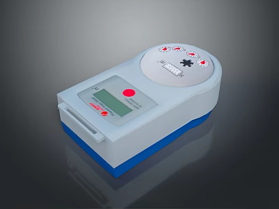 JENCO Digital Water Quality Analyzer With White Body Blue Base Digital Display And Control Panel 3d model
