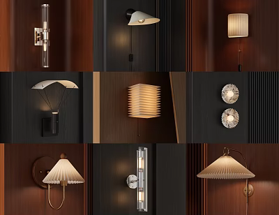 Modern Wall Lamps With Unique Designs And Stylish Shades For Home Lighting 3d model