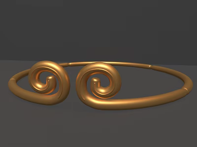 Elegant Golden Spiral Design Bracelet For Women Fashion Jewelry Accessory 3d model