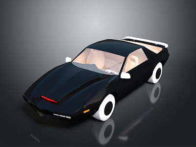 Black Sports Car With Sleek Design Transparent Windows Light Colored Seats And White Wheels 3d model