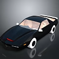 Black Sports Car With Sleek Design Transparent Windows Light Colored Seats And White Wheels