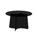 Modern Round Glass Dining Table With Black Curved Base For Home Interior 3d model