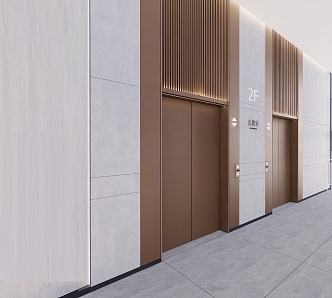 Style Hotel Elevator Hall 3d model