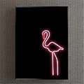 Pink Neon Sign with Stick with Me Text on Brick Wall Background