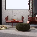 Modern Woven Rattan Double Seater Sofa With Soft Cushions For Cozy Outdoor Balcony Space