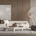 Modern sofa coffee table combination 3d model