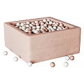 Square Minimalist Storage Boxes Filled With Small Balls In Diverse Colors
