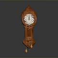 Classic Wooden Carved Wall Clock With Round Mirror Face And Decorative Pendulum