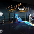 Traditional Themed Display Scene With Intangible Heritage Elements And Projected Walkway