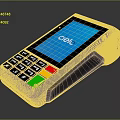 Black POS Payment Terminal With Screen Displaying Clelo And Green Yellow Red Buttons