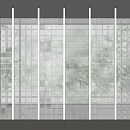 Modern Glass Room Partitions With Various Decorative Patterns For Interior Spaces 3d model