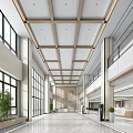 Bright Spacious Modern Hospital Outpatient Clinic Lobby With Large Windows Green Plants And Reception Desk
