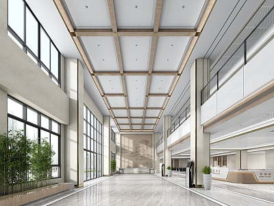 New Chinese Hospital Hall Hospital Hall Ward 3d model