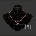 Stylish Necklace With Blue White Beads Silver Heart Pendant And Small Glass Bottles For Daily Life Essentials