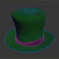 Stylish Green Velvet Top Hat With Black Band For Daily Use And Fashion Accessory