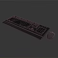 Black Computer Keyboard And Mouse Set For Daily Office And Home Use