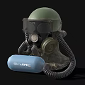 Industrial Gas Mask Equipment with Helmet Goggles Breathing Tube and SCUBA Tank