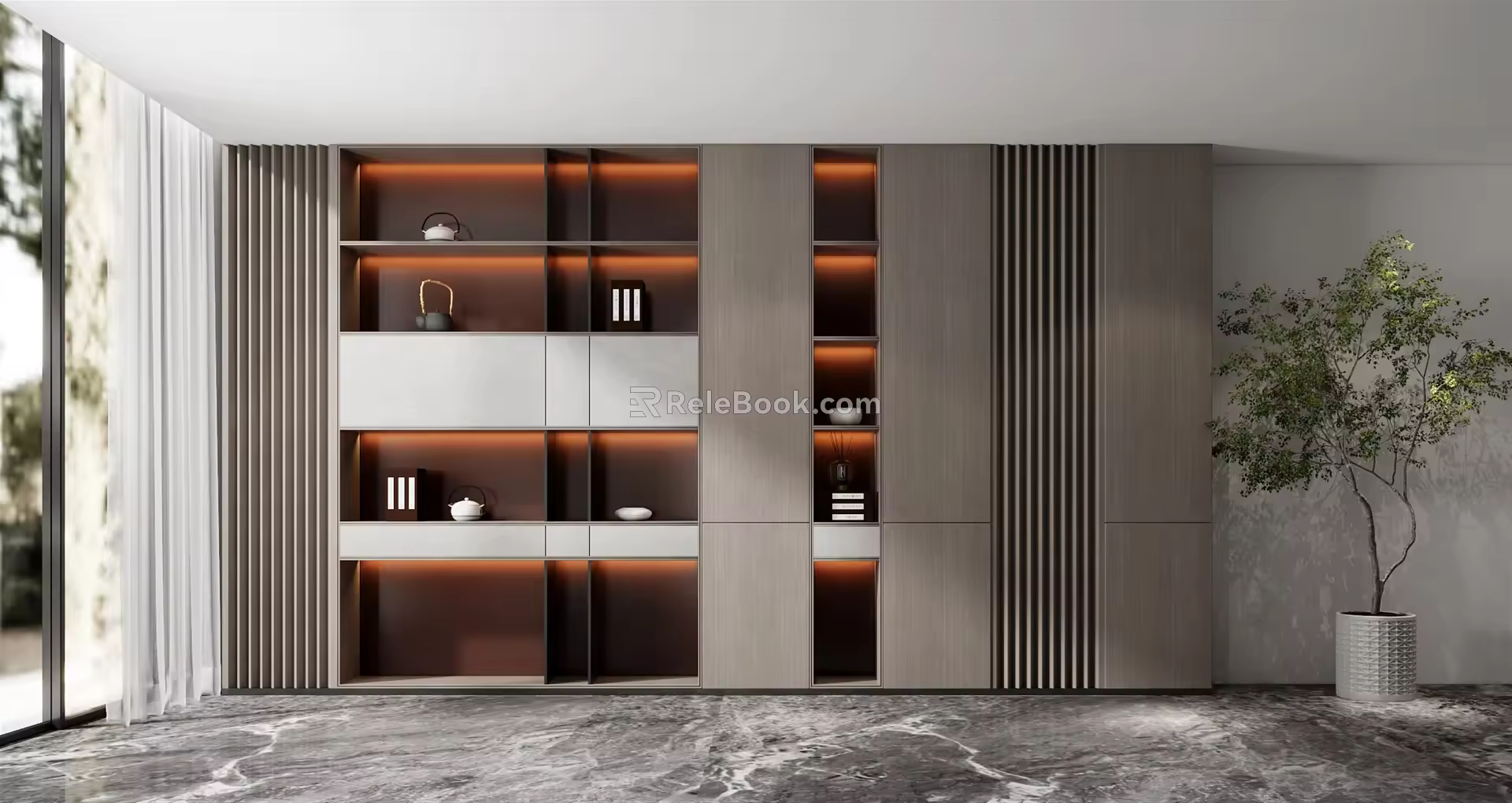 Modern Bookcase Simple Bookcase 3d model