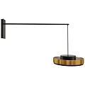 Modern Wall Mounted Lamp With Golden Circular Shade And Black Bracket 3d model