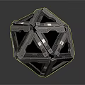 Polyhedral Tech Device Featuring Metal Panels Black Frames And Geometric Connections