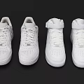 White Nike Casual Shoes With High Top And Low Top Designs And Lace Up Straps