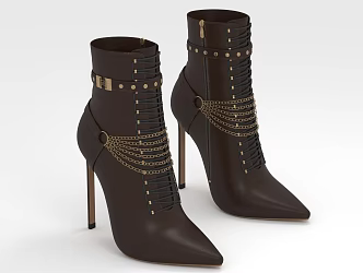 High Heel Boots High Heels Women Shoes Boots 3d model