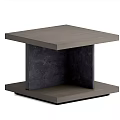 Elegant Modern Coffee Table Featuring Wooden Top And Marble Panel Design