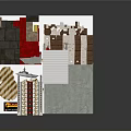Modern Architectural Model With Transparent Staircase Red Platform And Mixed Materials