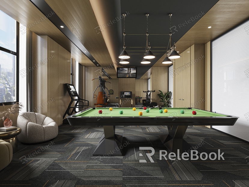 Modern Billiards Room Billiards Room Gym model