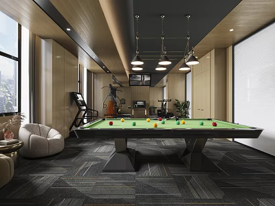 Modern Billiards Room Billiards Room Gym 3d model