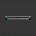 Blue Metal Rack With Horizontal Bars On Black Background And Reflection