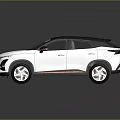 Modern White SUV with Black Roof Front Grille Sleek Body Lines and Stylish Rims