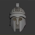 Ancient Warrior Helmet With Silver Metal Design And Historical Armor Details