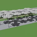 Modern Pergola Structure With Hexagonal Openwork Canopy And Grass Pavement 3d model