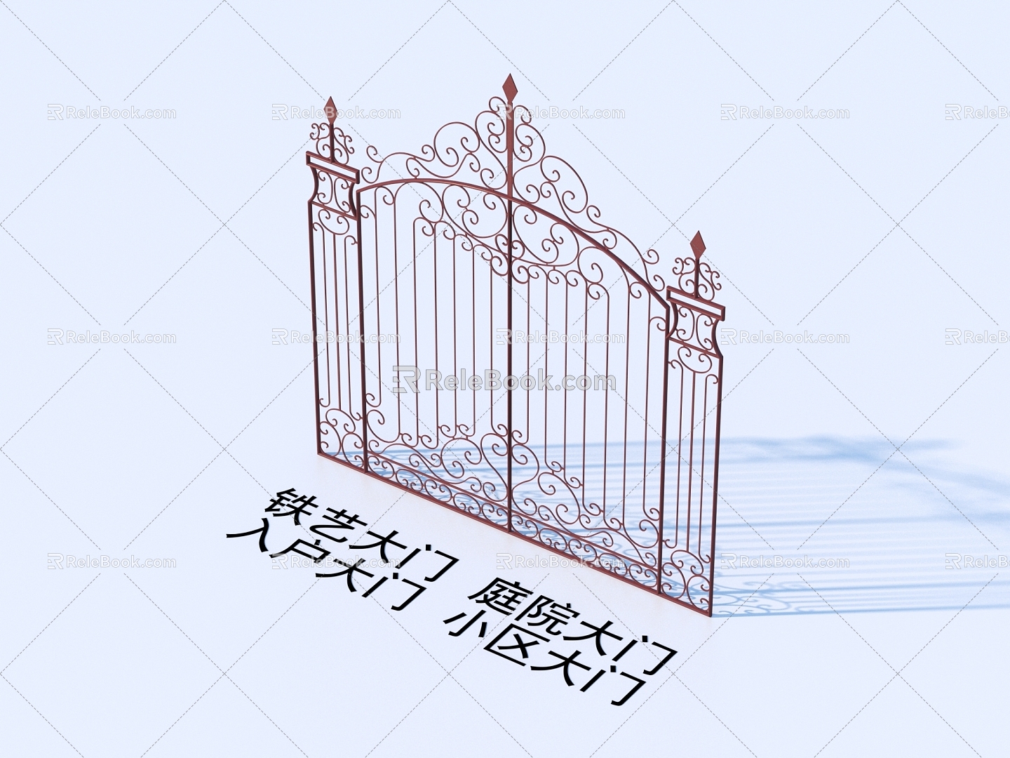 Wrought Iron Gate Courtyard Gate Entrance Gate Community Gate 3d model