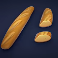 Fresh Golden Baguette Bread with Sliced Pieces and Soft Interior