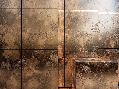 Rustic Metal Decorative Components With Textured Panels And Countertop Table 3d model