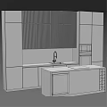 Modern Wooden Kitchen Cabinets With Glass Doors Marble Countertop And Built In Oven