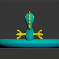 Commercial Blue Inflatable Pool Equipment With Yellow Seahorse Decoration For Kids Play Zones