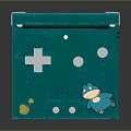 Teal Retro Handheld Game Console With Screen Displaying Game Graphics And Buttons
