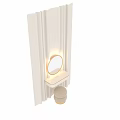 Elegant Modern Dressing Table With Round Gold Frame Mirror White Countertop And Stool 3d model