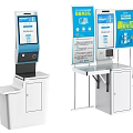 Commercial Self Service Kiosks With Touch Screen Face ID Display Panel And Storage Cabinet