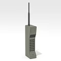 Vintage Mobile Phone With Long Antenna Numeric Keypad And Small Screen 3d model