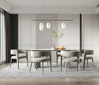 Modern Dining Table and Chair 3d model