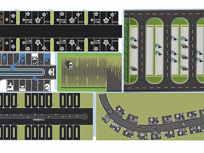 Eco Friendly Parking Lot Design With Greenery Separation And Sustainable Layout 3d model
