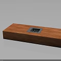 Modern Electronic Device With Rectangular Wooden Case And Digital Display Screen
