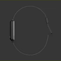 Sleek Black Smart Watch With Square Dial Digital Display And Blue Buttons