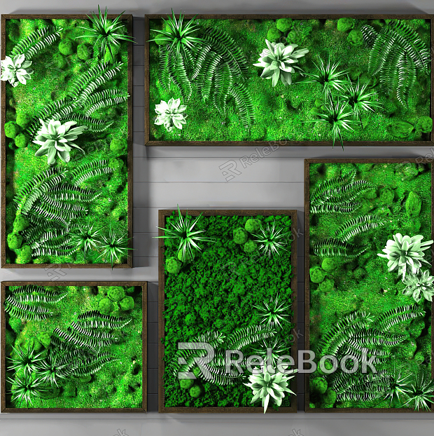 Modern plant wall plant wall green plant decoration combination model